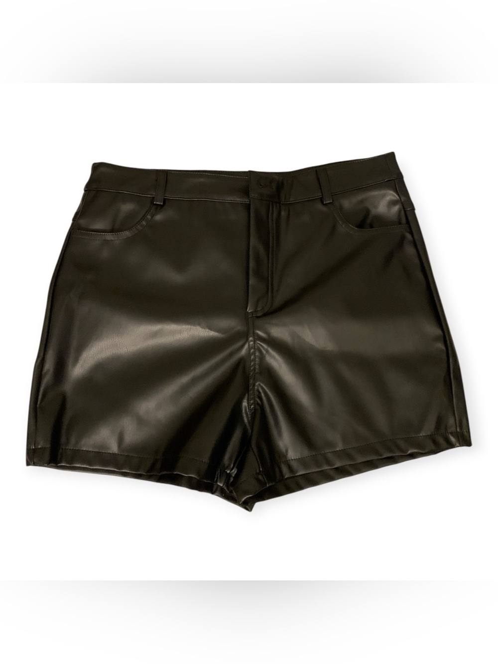 Black Faux Leather Shorts